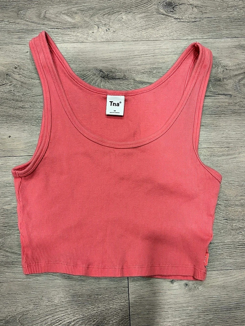 Tna Ribbed Cropped Tank Top in Hot Pink